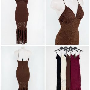 Vestido encaje con volante