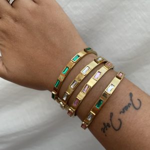 Pulsera Esmeralda Dorada