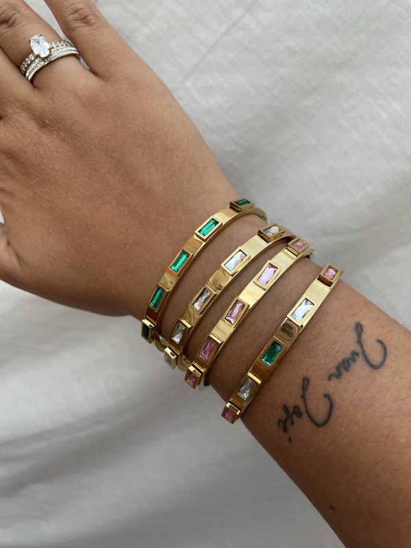 Pulsera Esmeralda Dorada